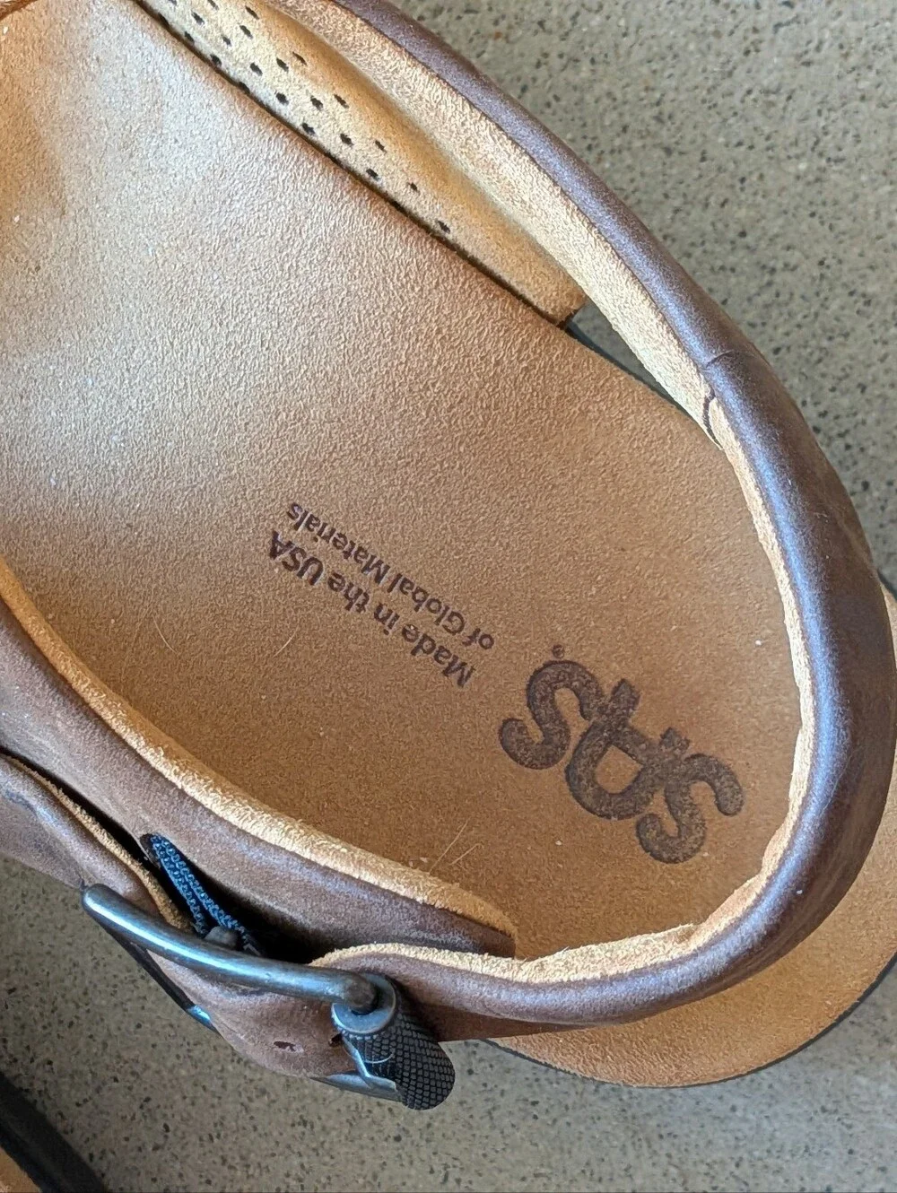 SAS Men's Brown Double-Buckle Slingback Sandals